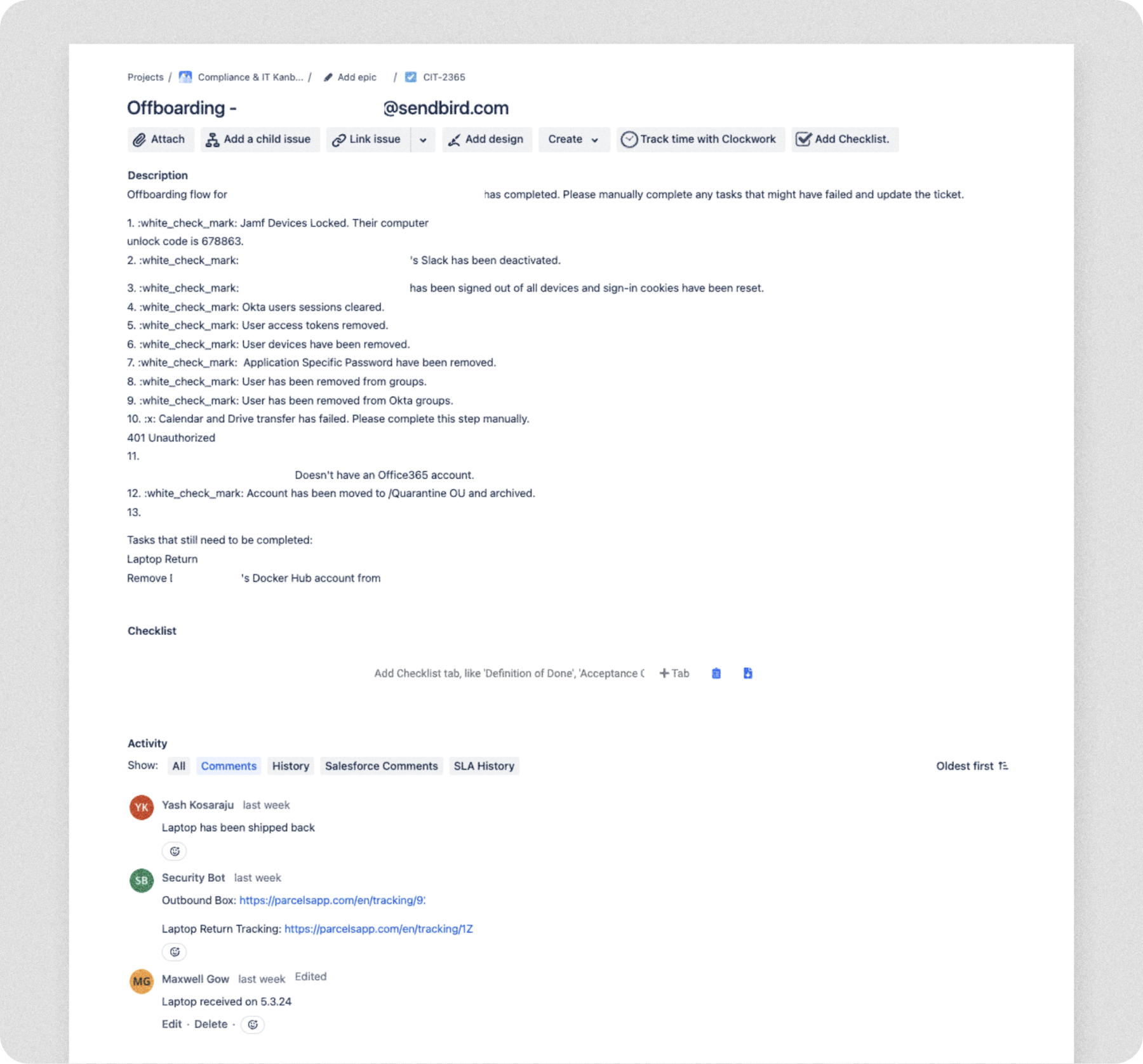 IT automation for offboarding